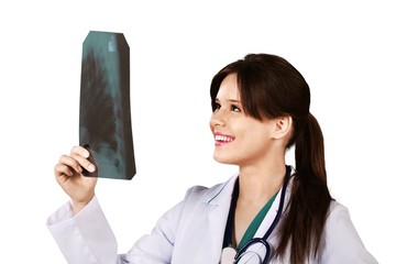Woman Doctor with X-ray - Isolated