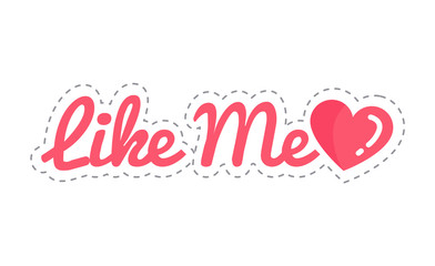 Like Me Social Network Sticker Isolated Vector