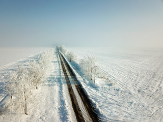 Empty Road in winter time