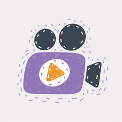 Movie icon, vector video sign.