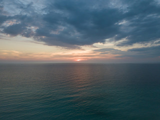 Naklejka na ściany i meble Beautiful sunset time on sea , tranquil scenic nature background