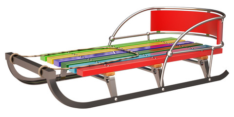 sledge. isolated on white background. 3d