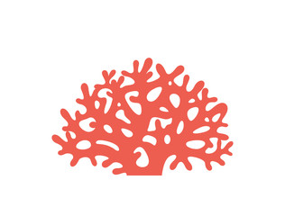 Obraz premium Logo koral. Na białym tle koralowiec na białym tle