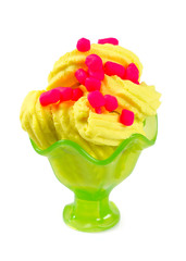 plasticine ice cream isolated on white