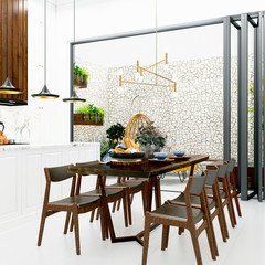 3d render home kitchen 