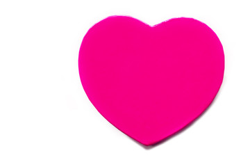 Gift box on the wite background. Purple heart. Valentine's Day gift.