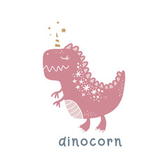 Vector cute baby dinosaur art. Nursery illustration
