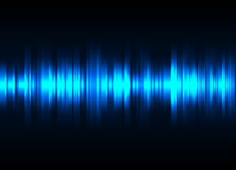 Sound wave vector background. Blue digital equalizer