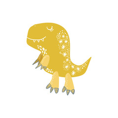 Vector cute baby dinosaur art. Nursery illustration