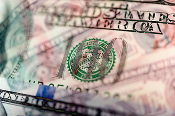 Dollars bills background. Close up cash money.