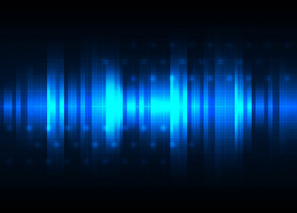 Sound wave vector background. Blue digital equalizer