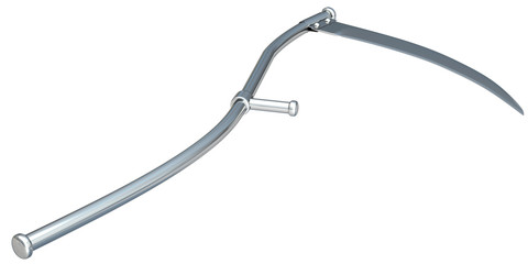 scythe. Isolated on white background. 3d