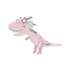 Vector cute baby dinosaur art. Nursery illustration