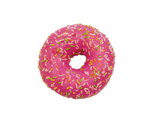Donut on white background. Top view.