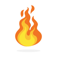 Red and orange fire flame. Hot flaming element