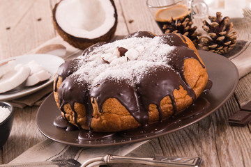 Chocolate coconut cake.