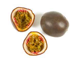 passion fruit isolated on white