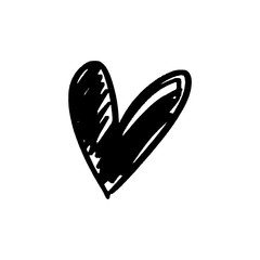 Vector hand drawn simple cute heart illustration