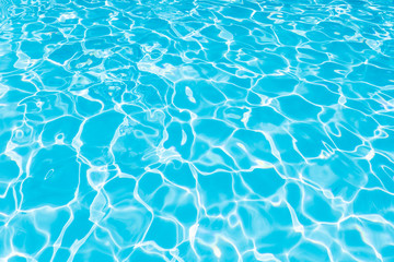 Beautiful ripple wave and blue water surface in swimming pool, Blue sea background and abstract