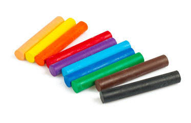 pastel oil crayons isolated on white