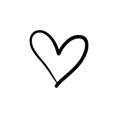 Vector hand drawn simple cute heart illustration