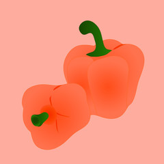 Orange pepper on a light background
