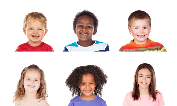 Different children laughing