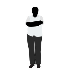 isolated, male silhouette in colored clothes