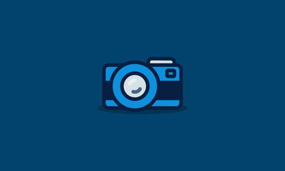 Flat Minimalist Camera Icon Illustration