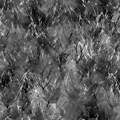 Watercolor floral seamless background, texture of leaves, grasses, plants. Juniper, needles, poppy, flower, moss,wild grass, black plants. Natural wood pattern.Manual graphic