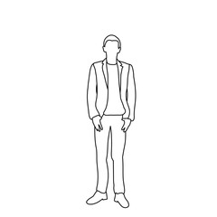 vector, isolated, a man in a jacket is sketch