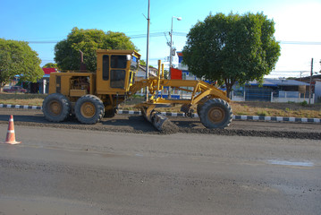 motor grader working, motor grader working from Thailand country