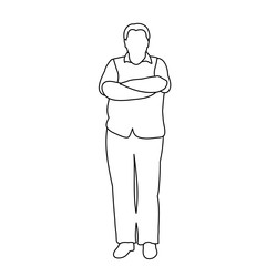 vector, isolated, man stands sketch