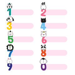 animals number vector design