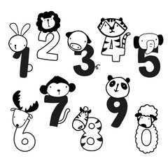 animals number vector design