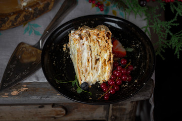 cake Napoleon puff pastry with butter cream