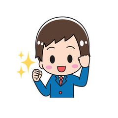 A male student with a guts pose upper body