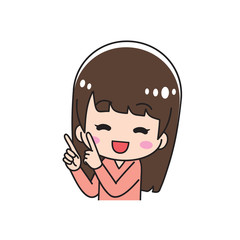 Fototapeta premium Your sister with a finger upper body