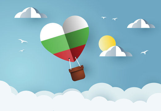 Heart air balloon with Flag of Bulgaria for independence day or something similar