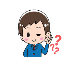 Ears Male student upper body