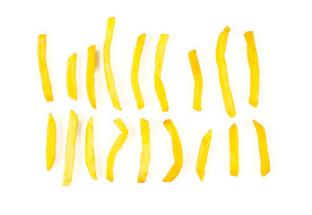 french fries isolated on white