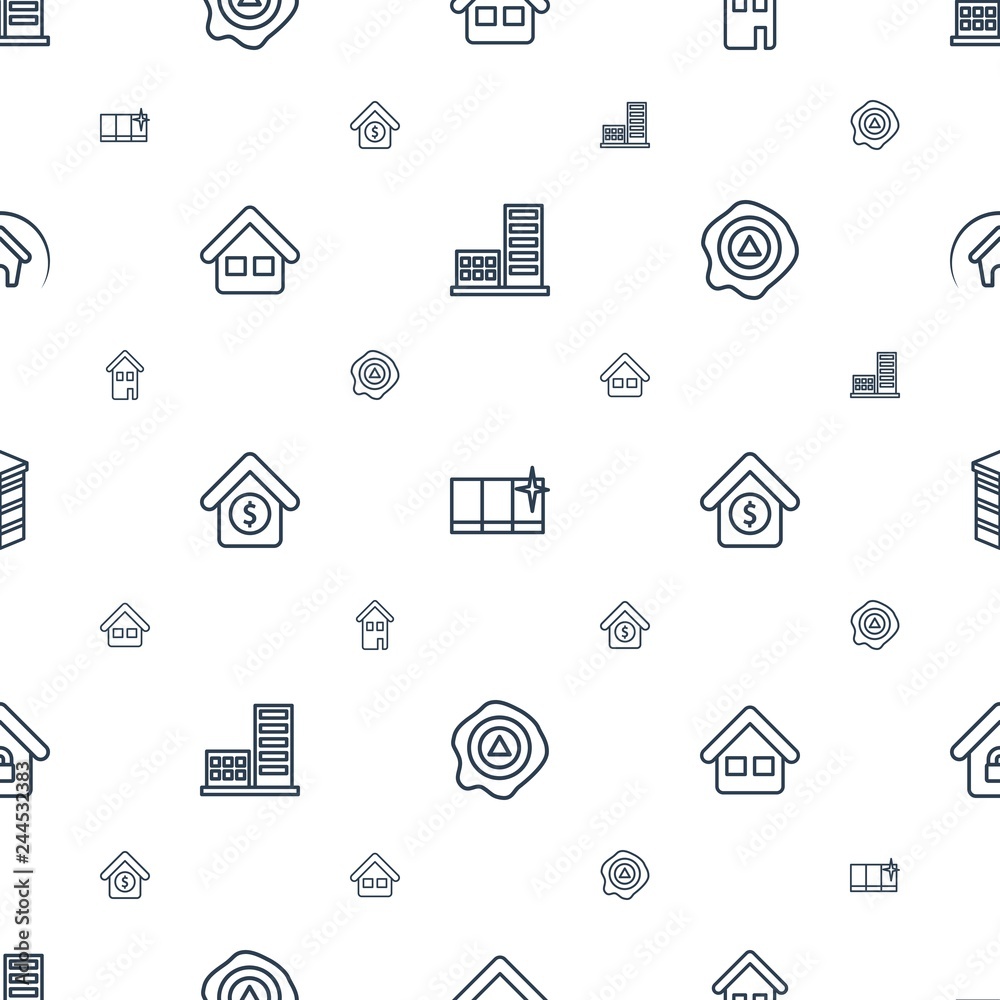 Poster real icons pattern seamless white background