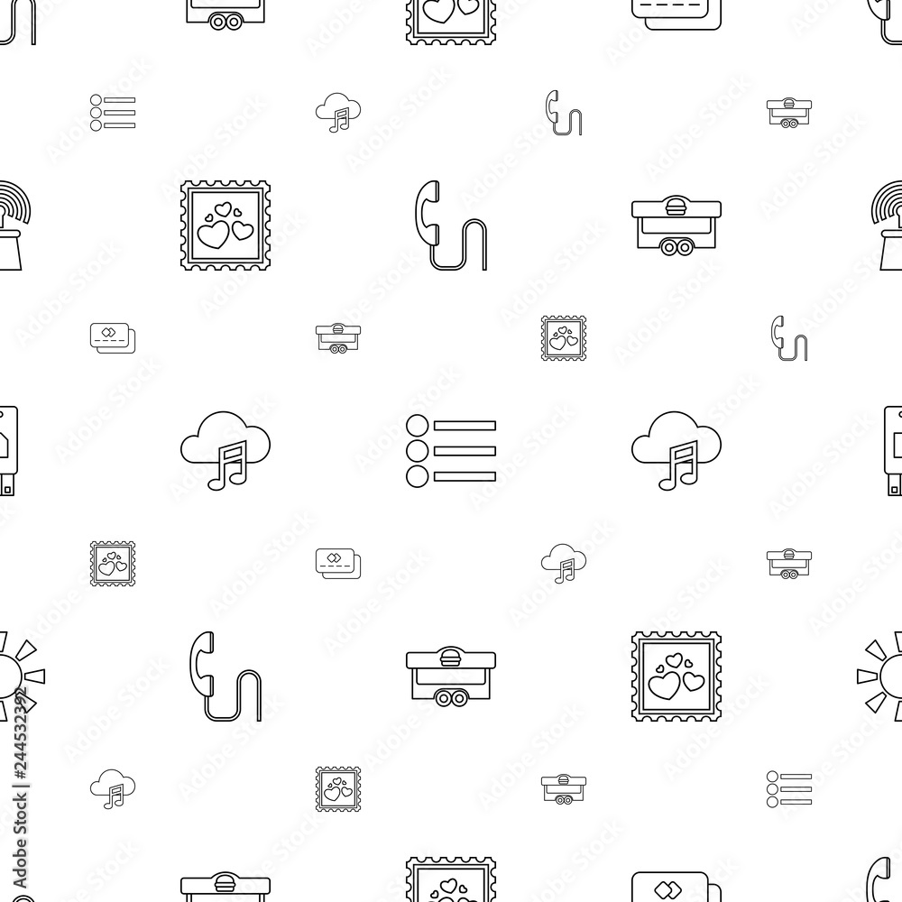 Poster mobile icons pattern seamless white background
