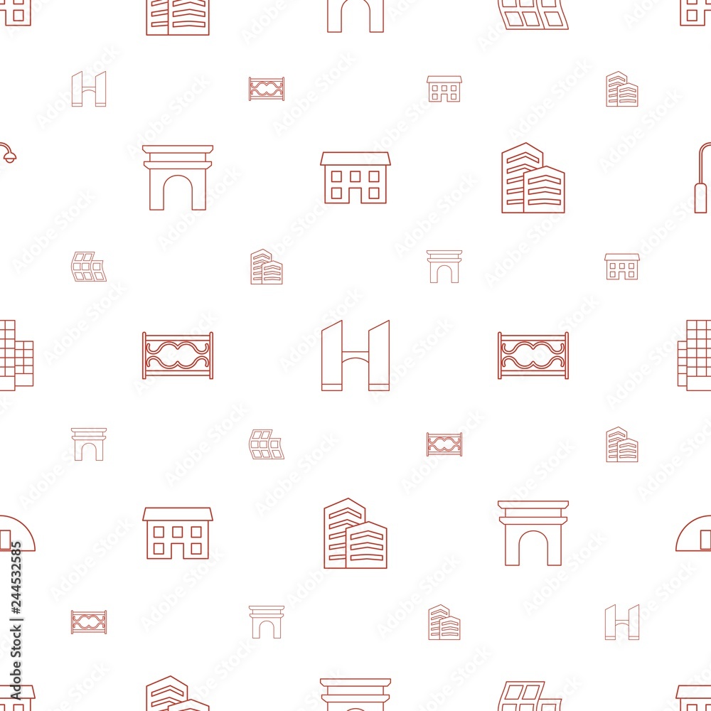 Poster architecture icons pattern seamless white background