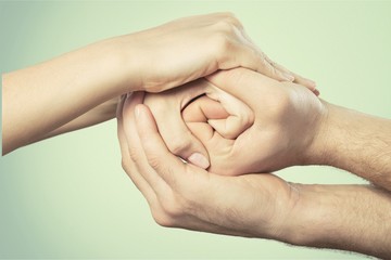 Fototapeta premium People with their hands together. team work concept