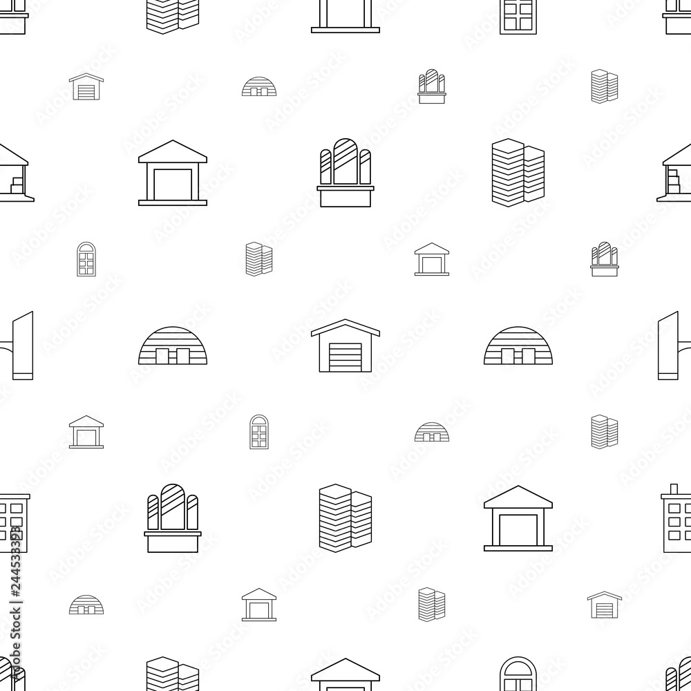Poster architecture icons pattern seamless white background