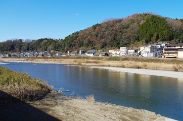 吉野川と田舎町