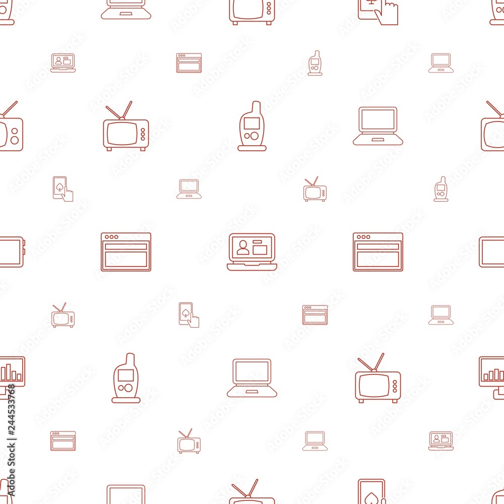 Poster screen icons pattern seamless white background