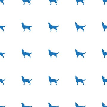 Wolf Icon Pattern Seamless White Background