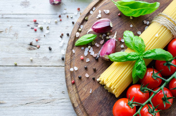 Ingredients for cooking Italian pasta